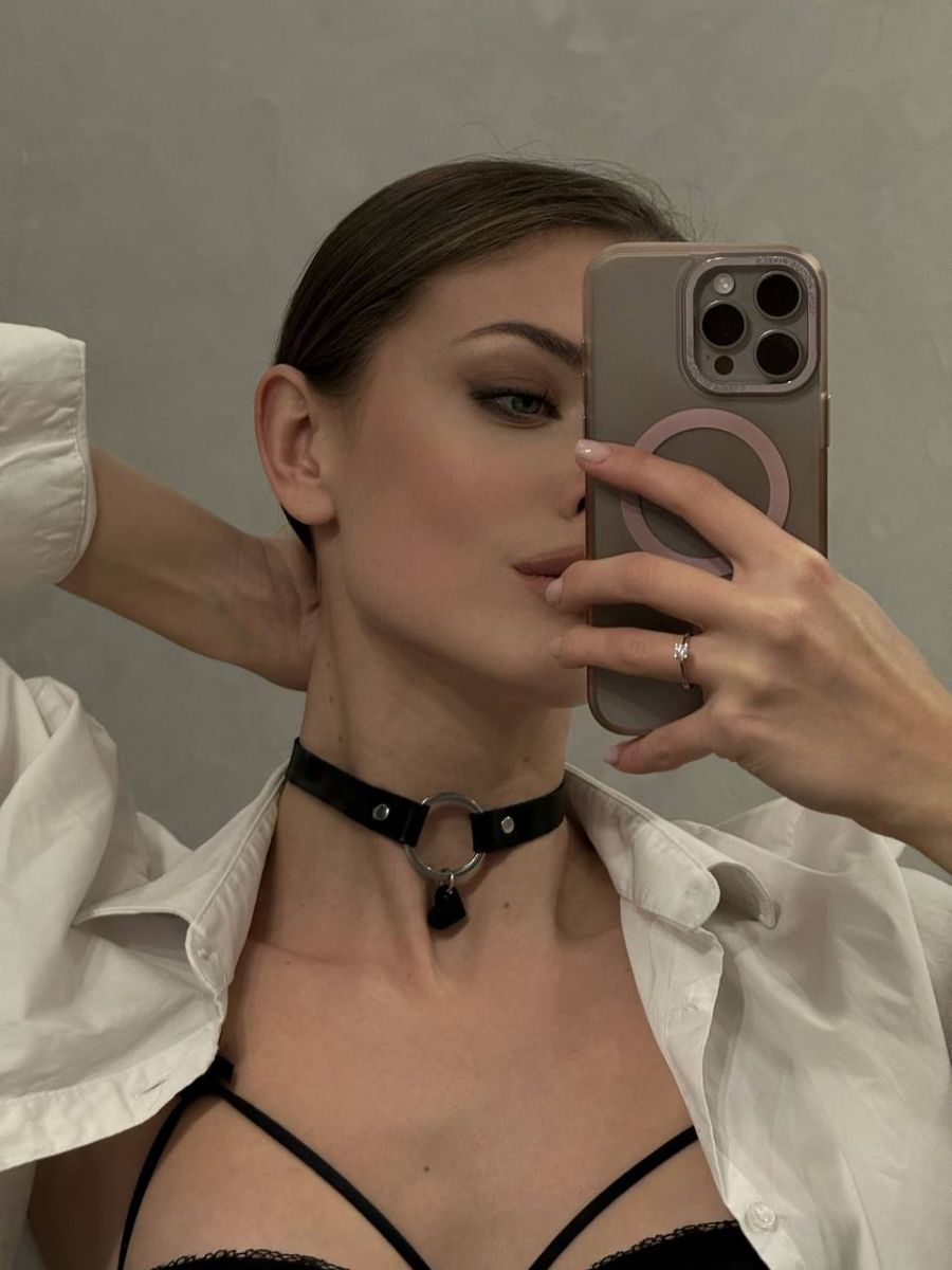 Choker з натуральної шкіри
